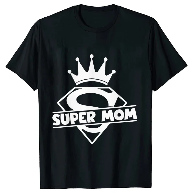 Tshirt Super Mom humoristique pour maman design stylisé S et couronne cadeau original maman fier tshirt famill