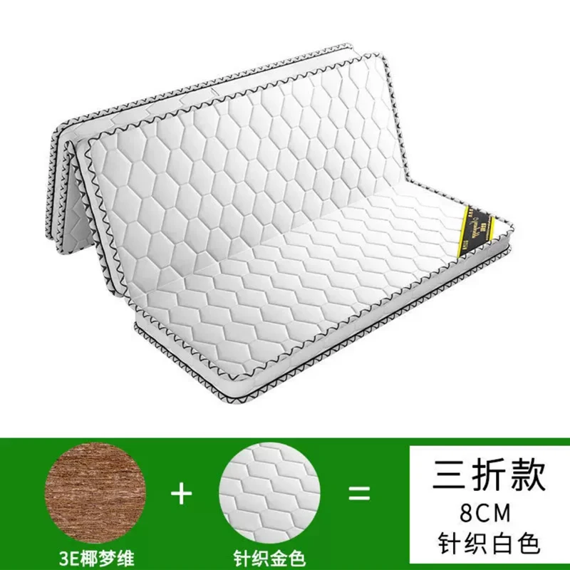 Matelas pliable mousse synthétique 6 cm blanc hexagones tatami sol canapé lit d'appoint camping design moderne