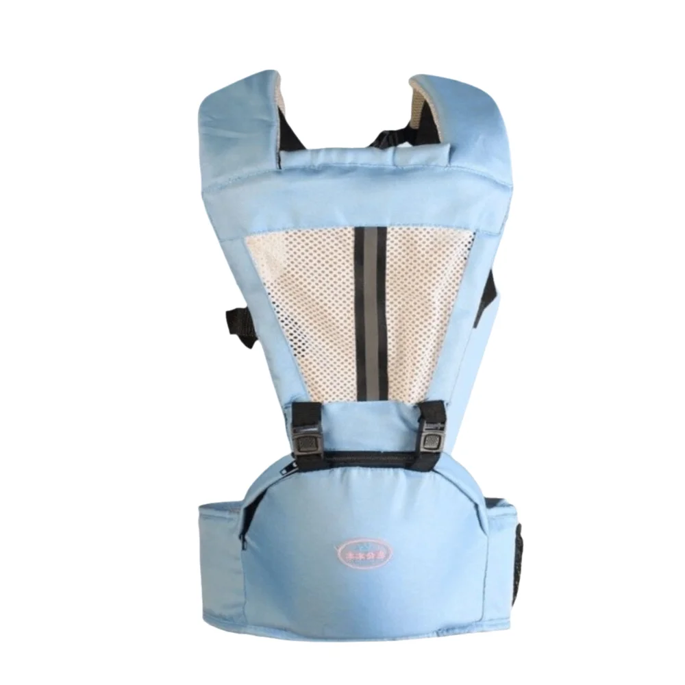 Portebébé ergonomique avant 360° tissu respirant couleur bleu clair confortable pour bébé nouveauné portable e