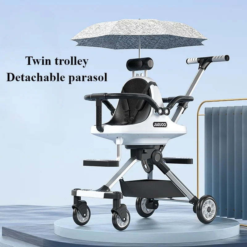 Poussette double légère Jiaruosi pour nourrissons et toutpetits poussette parapluie compacte aluminium durable