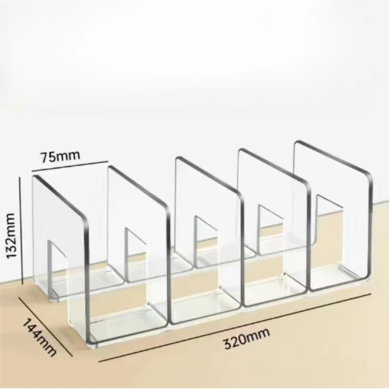 Organisateur transparent en acrylique pour documents 4 compartiments design moderne facile à nettoyer bord arr
