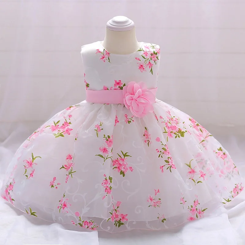 Robe florale en dentelle pour nouveauné fille tenue de fête d'anniversaire mariage baptême princesse confortab