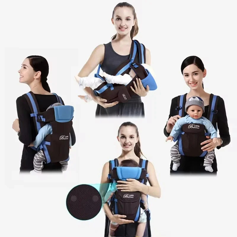 Portebébé ergonomique 4 en 1 sac à dos réglable transport en face dos et ventre confort bébé 03 ans tissu doux