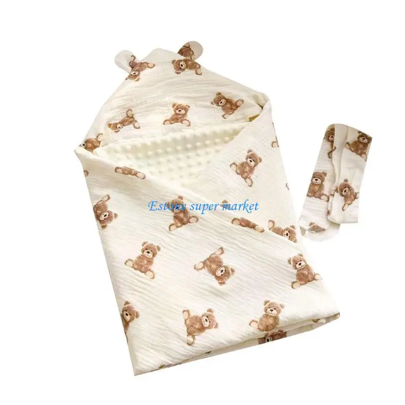Couverture bébé à capuche en polaire Teddy Bear douce et confortable pour nouveauné usage quotidien et sorties