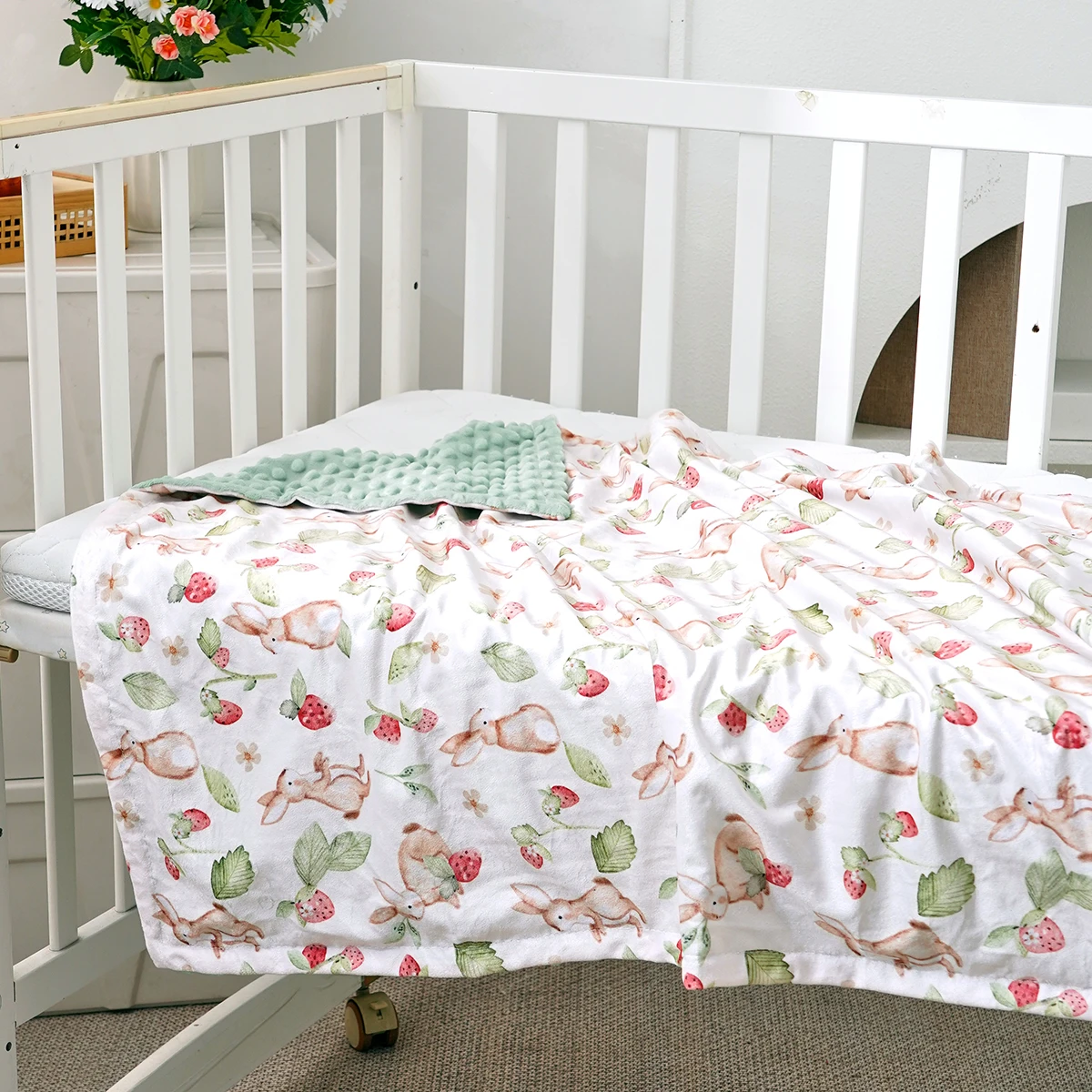 Couverture d'hiver en polyester double couche pour bébé douce et respirante housse de berceau pour poussette 1