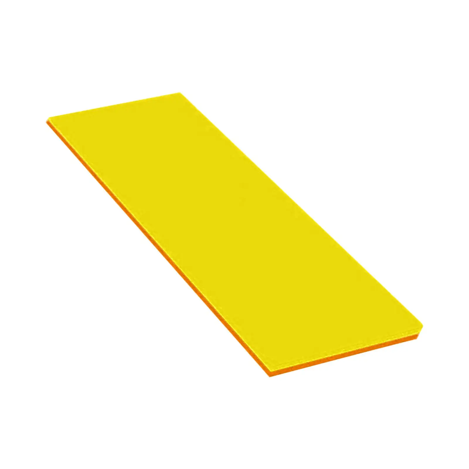 Matelas flottant rectangulaire jaune et orange matériau plastique léger usage aquatique dimensions 30x10 cm bo