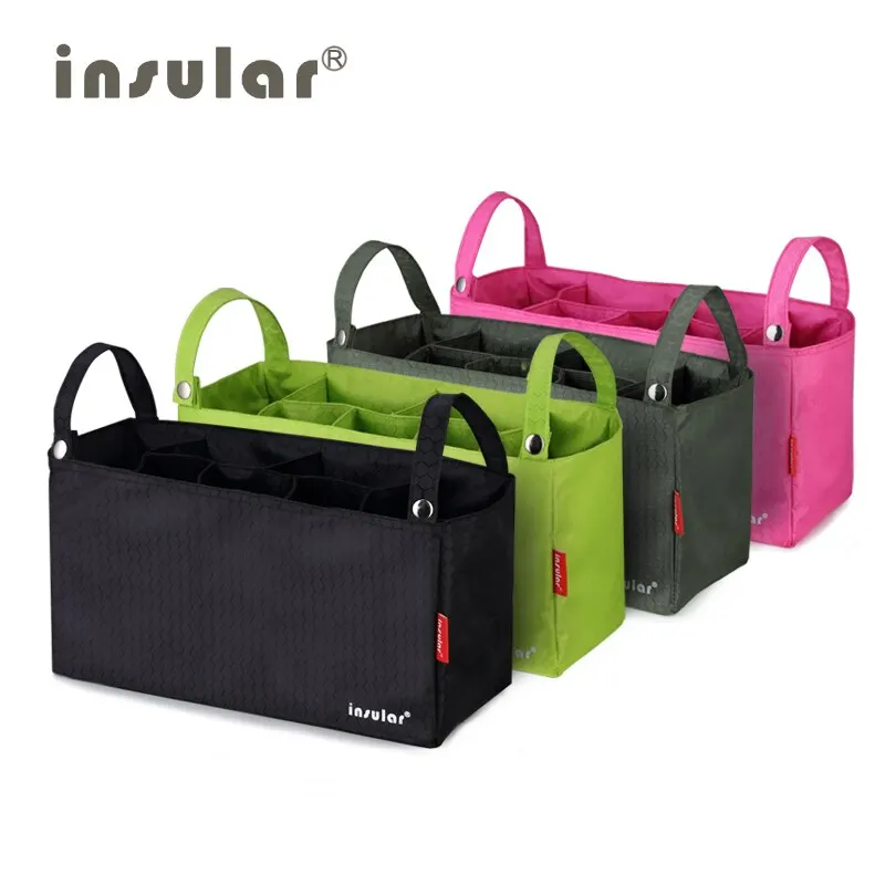 Sac de poussette Insular Cheshire Bumoso organizeur bébé 4 couleurs tissu synthétique compartiments anses méta