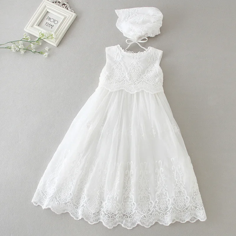 Robe premier anniversaire fille dentelle élégante sans bretelles tenue fête royale robe célébration bébé style