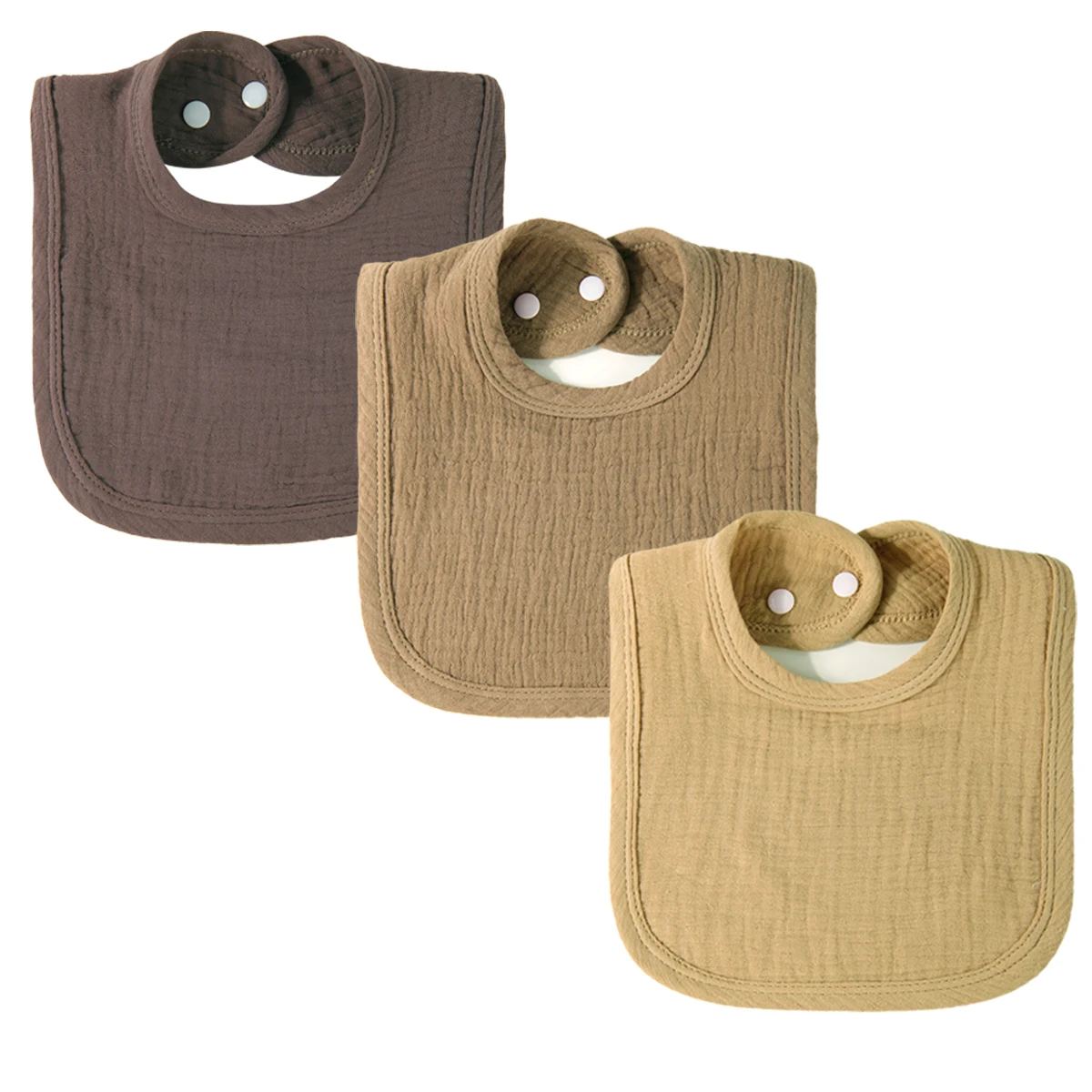 Bavoir en gaze de coton pour bébé serviette de salive en U couvrecou respirant doux minimaliste 3 couleurs pre