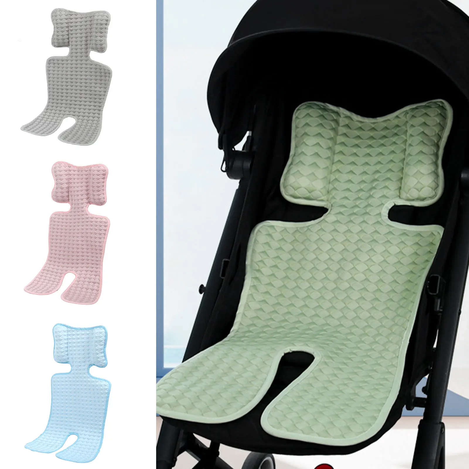 Coussin rafraîchissant pour poussette bébé silicone respirant 4 couleurs lavable ergonomique confort thermique