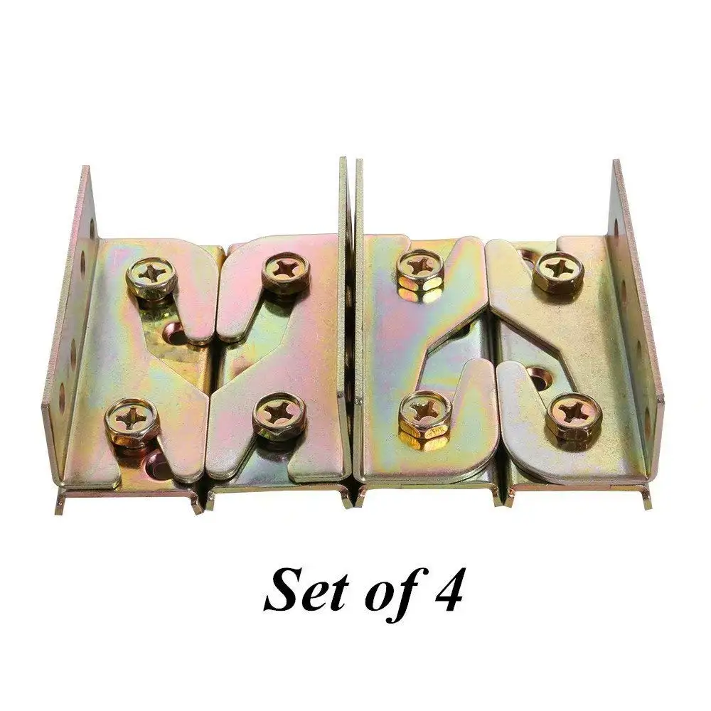 Ensemble de 4 charnières métalliques pour meubles fixation robuste sans mortaise vis incluses bricolage DIY mo