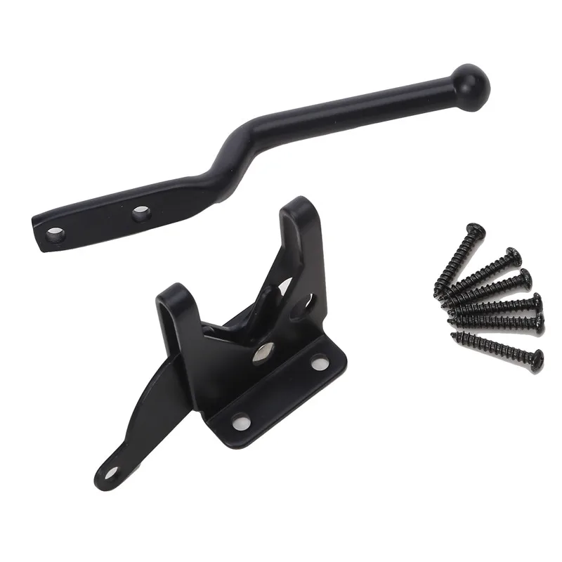Loquet de porte automatique en acier noir mécanisme de verrouillage