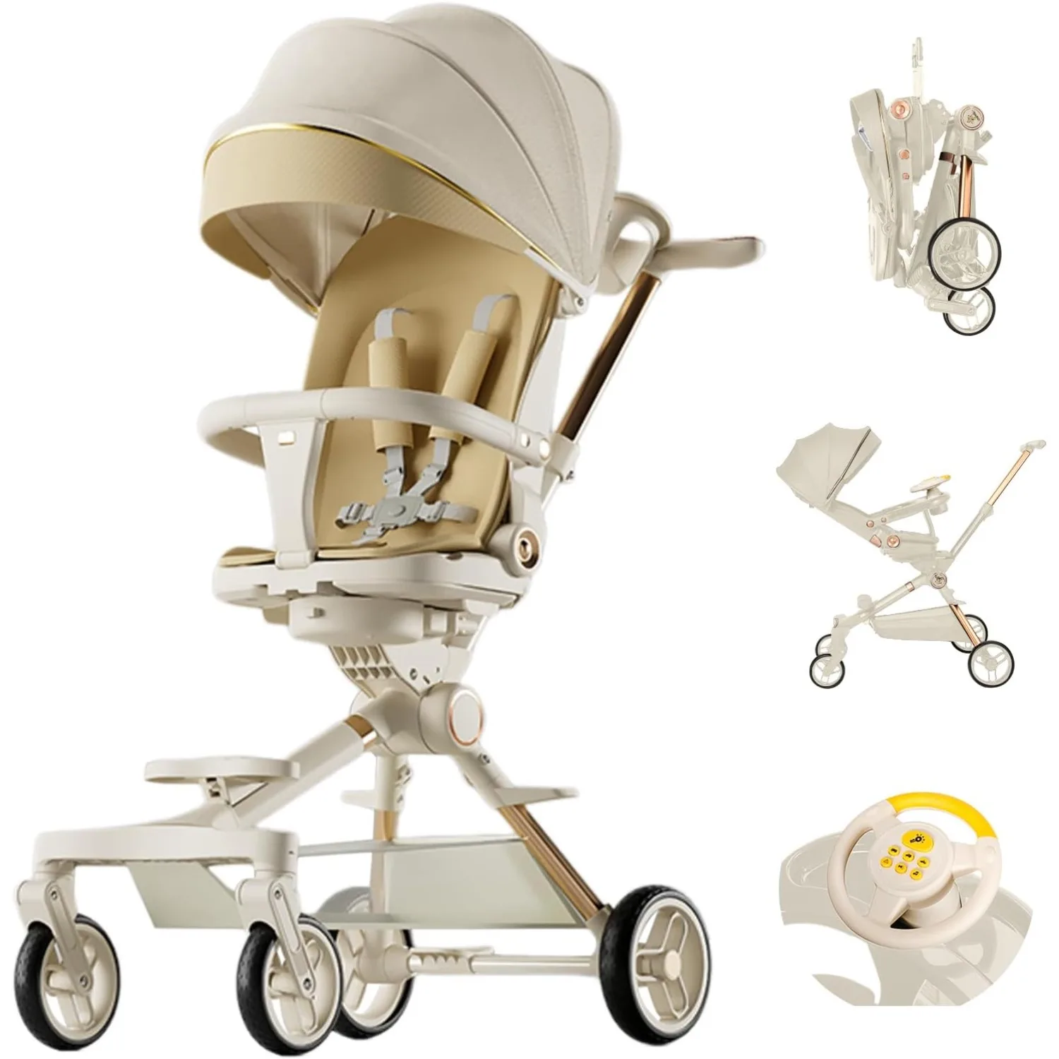 Poussette légère mode couffin siège réversible pliable poussette bébé nouveauné maternité équipement sécurité 