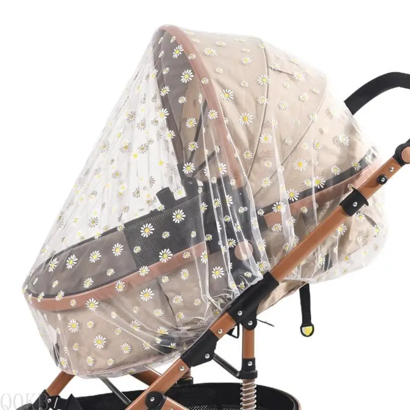 Filet antimoustiques pour poussette Mosquito Net Q0KB2SS315227W2 design étoile/fleur en grenadine