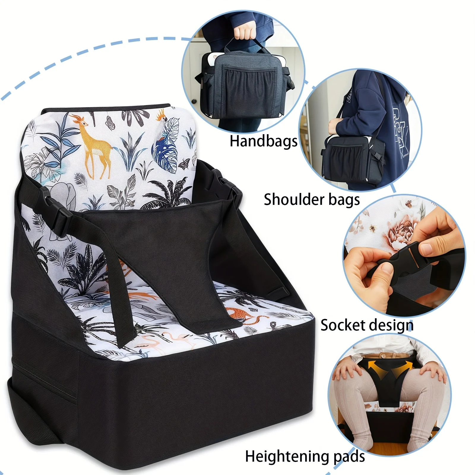 Rehausseur de chaise haute portable bébé siège dînette pliable