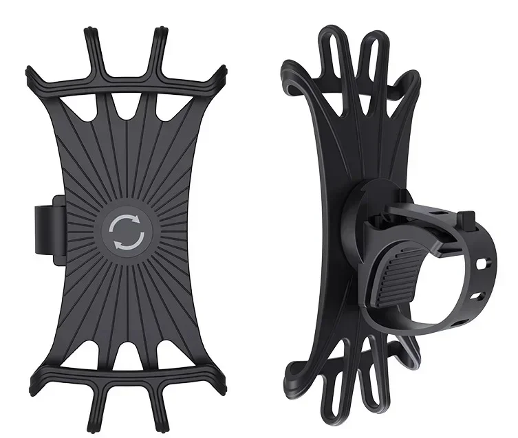 Support Téléphone 360° Rotation Bague Élastique Silicone pour Poussettes et Vélos Fixation Stable et Durable N