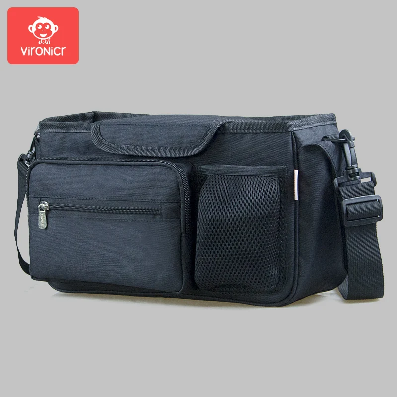 Sac de poussette Organizer Noir grande capacité panier de transport accessoires rangement sac à couches sac de