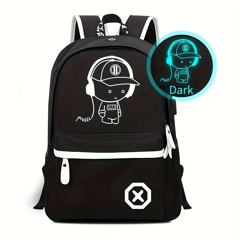 Sac à dos scolaire étanche pour enfants avec charge USB style animé Oxford 28x43 cm cadeau idéal