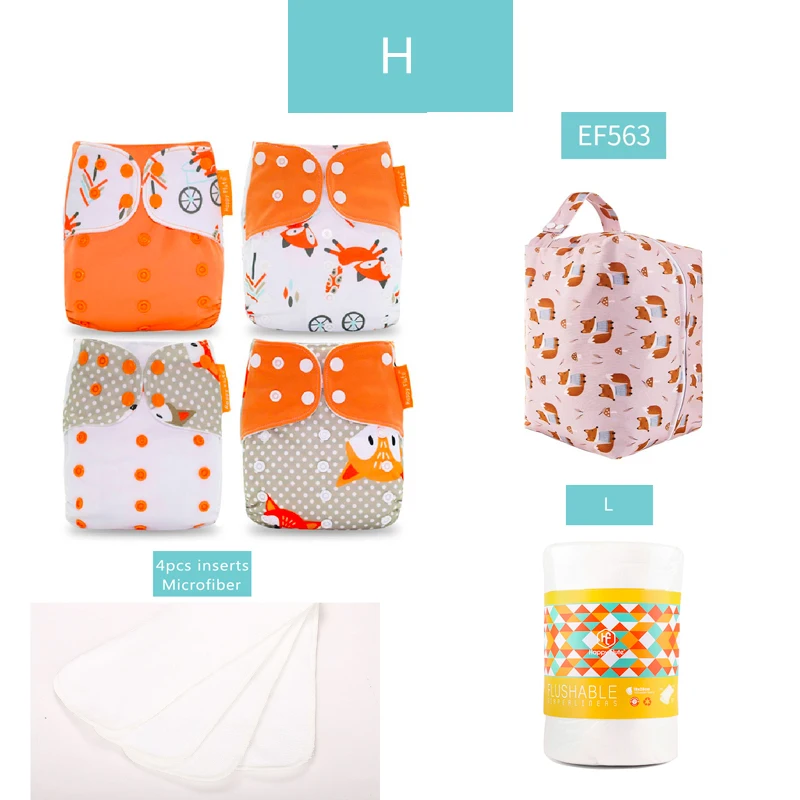 Happyflute 10 pièces ensemble de couches en tissu bébé microfibre inserts waterproof écológico économique dura