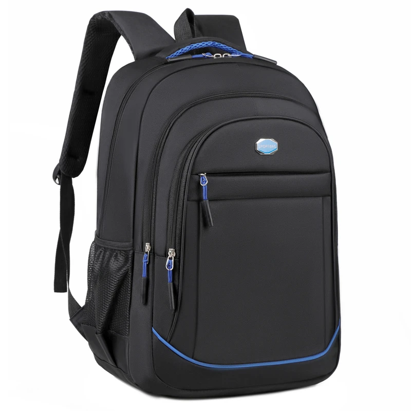 Sac à dos Sport Bag multifonctionnel Oxford noir bleu compartiments multiples bretelles rembourrées design mod