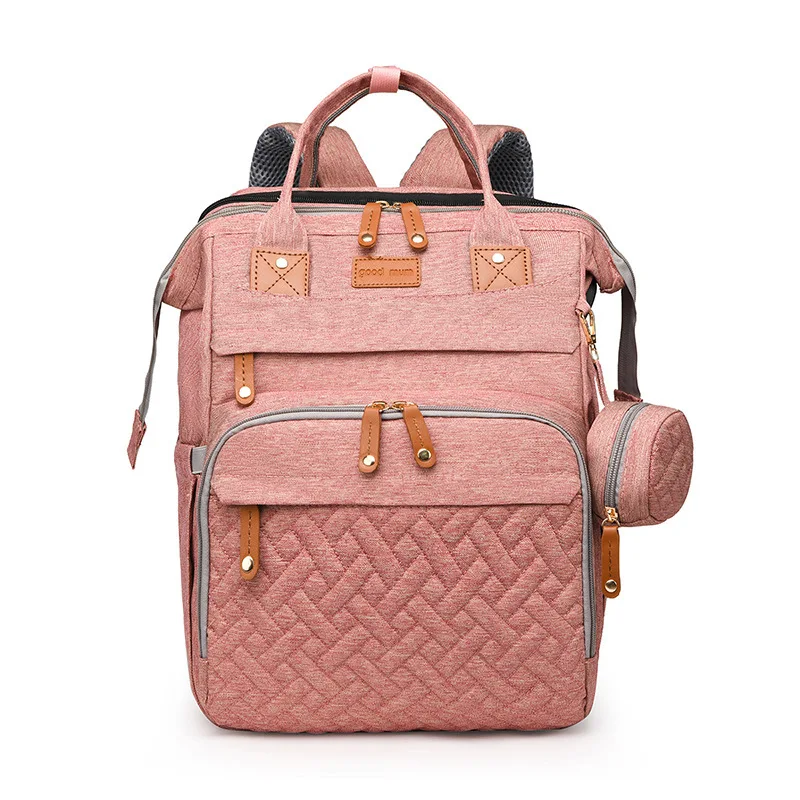 Sac à dos bébé Good Mum rose compartiments multiples portage confortable maternité poussette accessoire