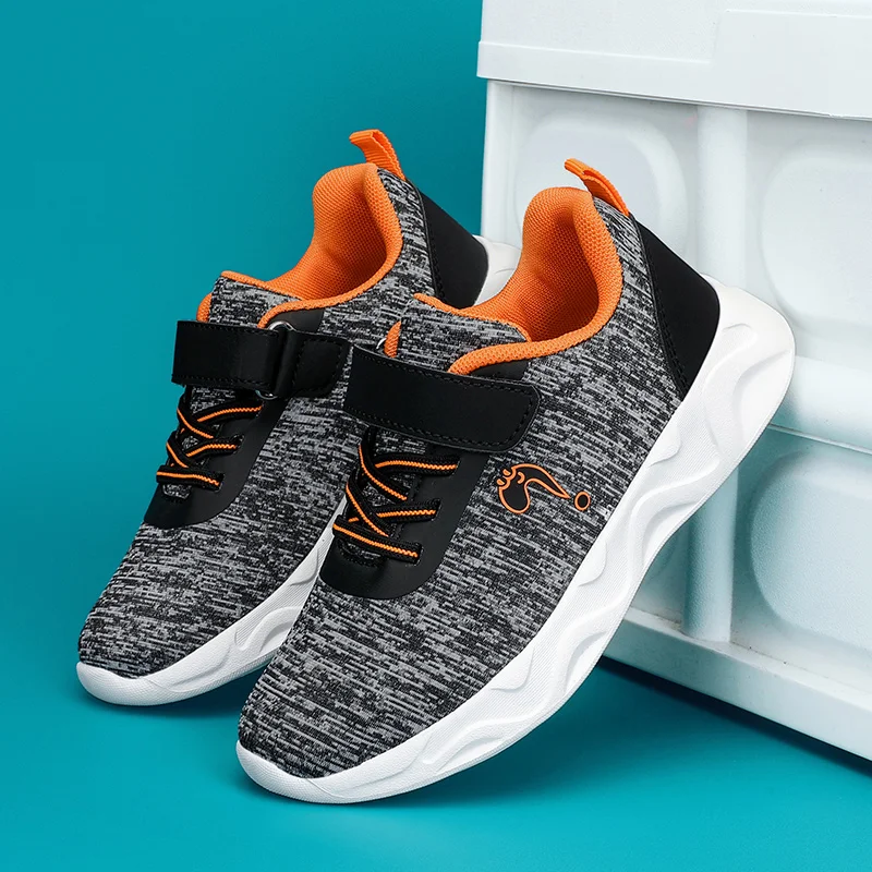 Chaussures de sport pour enfants design moderne confortable gris orange modèle TC9105