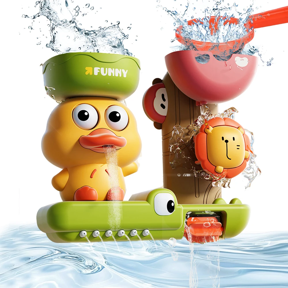Jouet de bain interactif pour bébé canard à eau lion bol en plastique