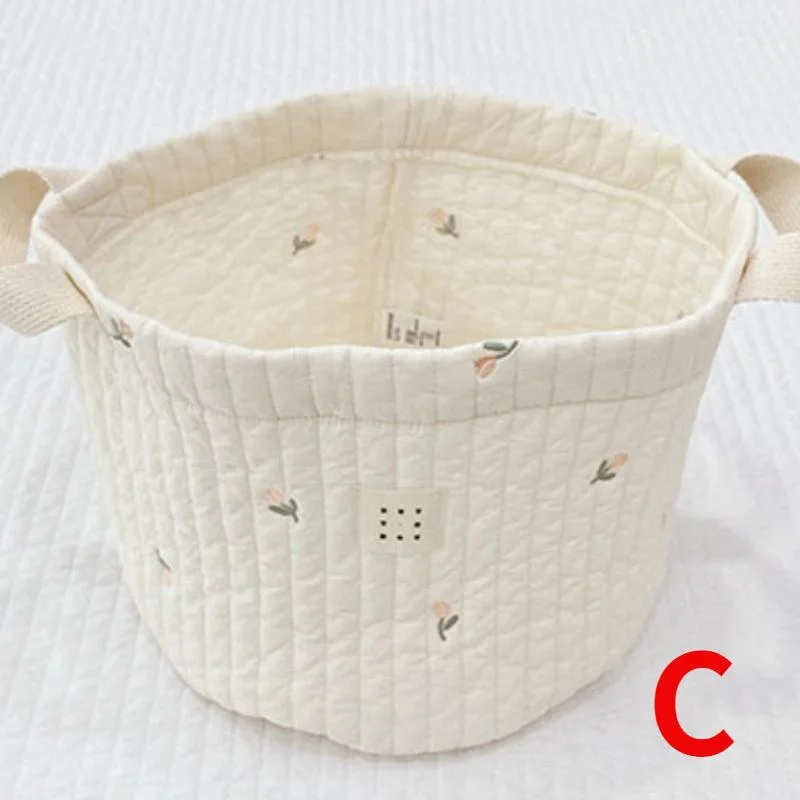 Panier rangement bébé tissu floral organizateur vêtements jouets linge deco chambre enfant