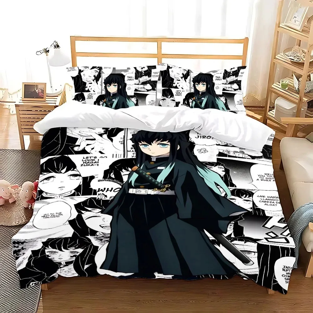 Ensemble literie manga Muichiro Tokito housse couette taies oreiller adulte adolescent chambre decoration styl
