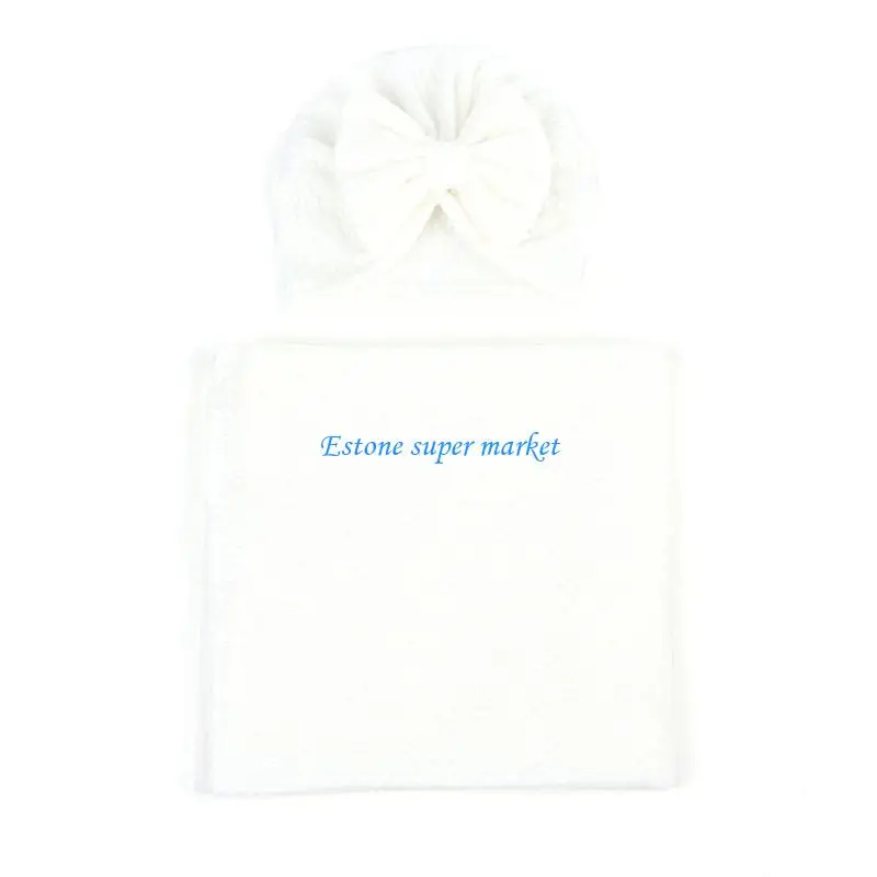 Ensemble servietteturban bébé nécessaire hygiène coton microfibre nœud