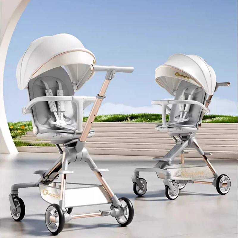 Poussette pliable Xiaodahe pour bébé 06 ans aluminium et tissu design moderne siège confortable protections in