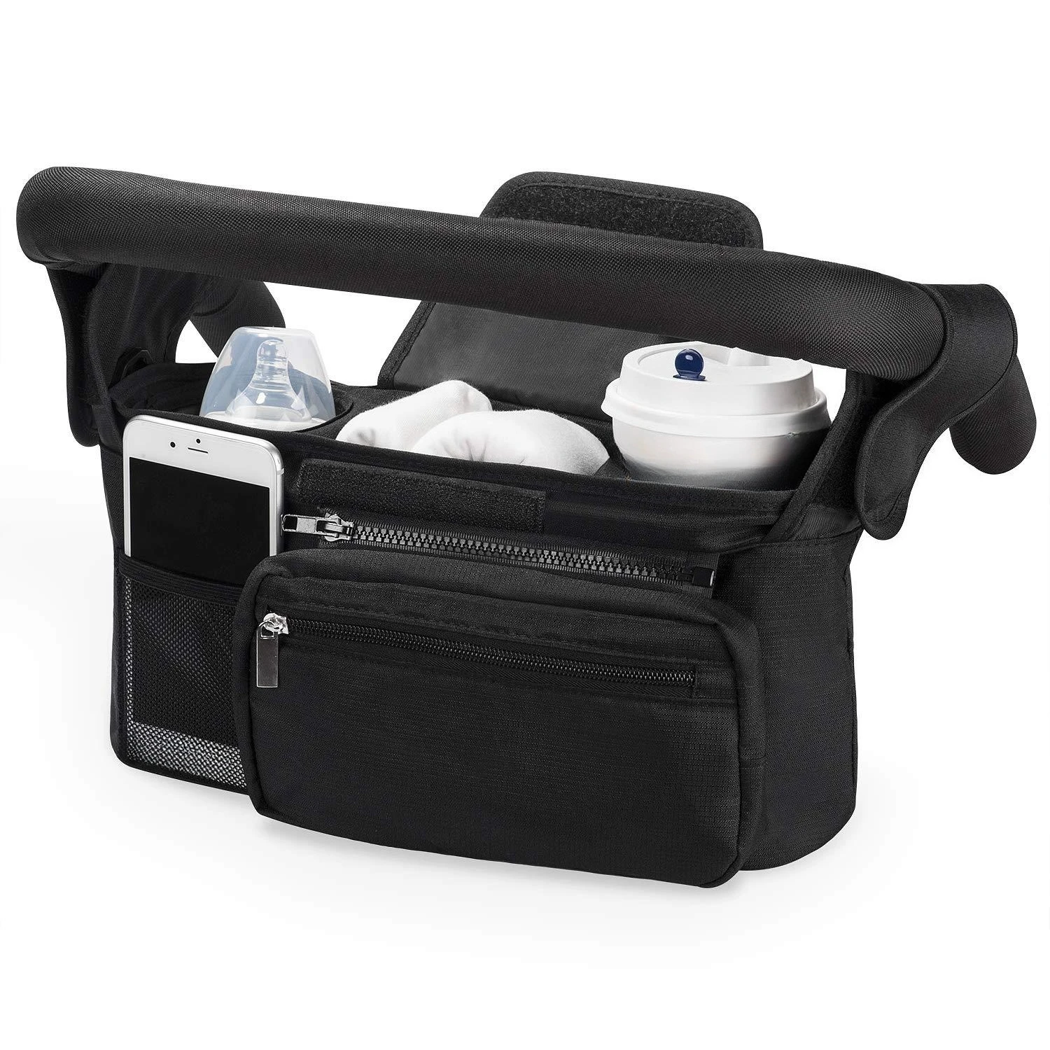 Organisateur universel de poussette sac de poussette de grande capacité avec bandoulière accessoires de matern