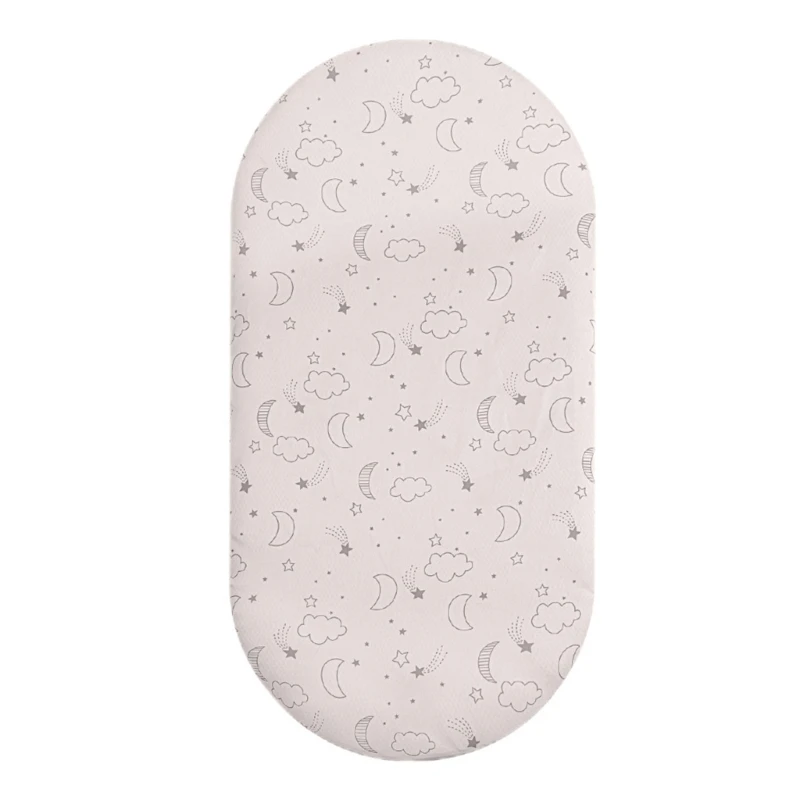 Housse matelas bébé douce drap housse imprimé lune étoiles nuages coton respirant design apaisant pour lit béb