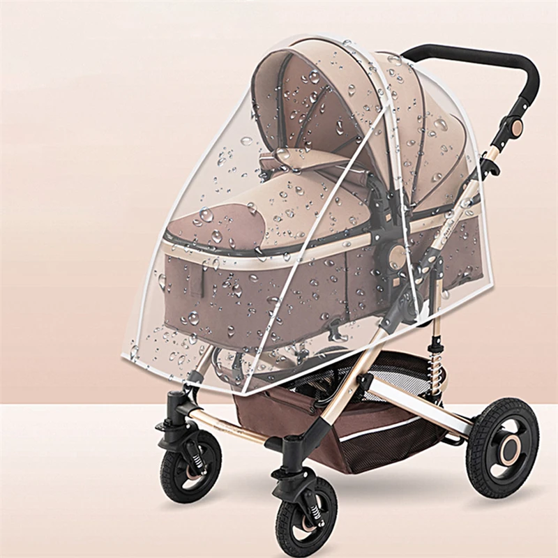 Housse de Pluie Universelle pour Poussette Bébé PareSoleil Transparent Respirant Accessoire Pratique pour Char