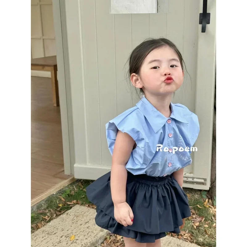 Ensemble deux pièces bébé fille été 2023 haut coton culottes mode décontracté doux confortable 46 ans
