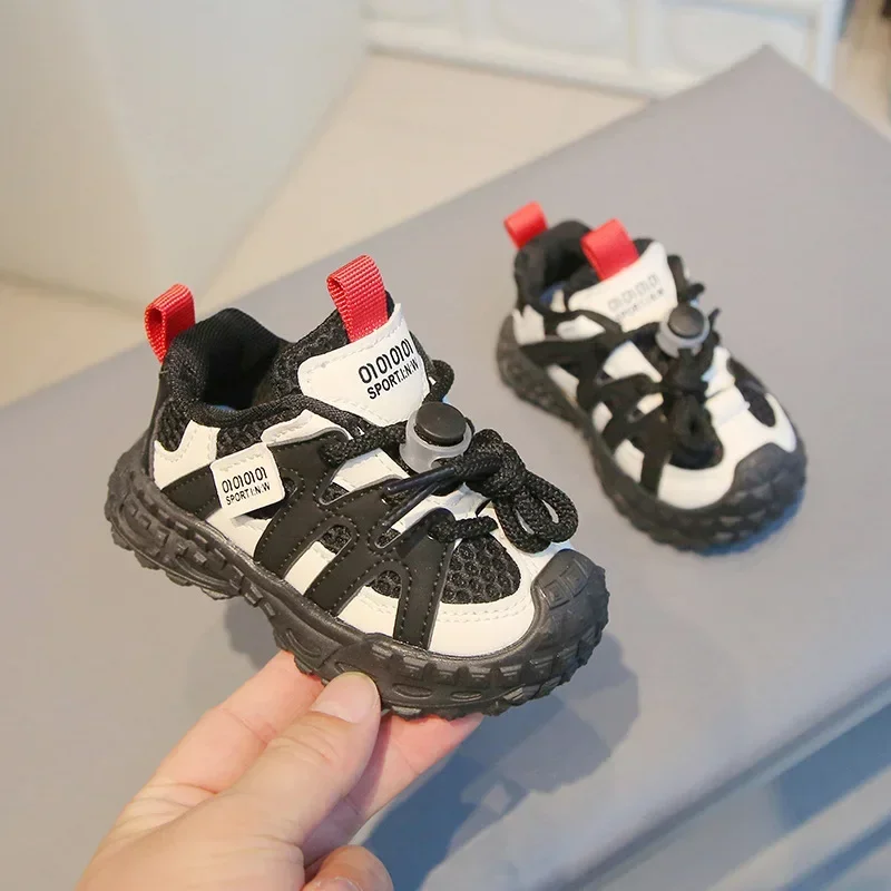 Baskets antidérapantes pour bébés chaussures de marche respirantes en maille antiglisse semelle en caoutchouc 