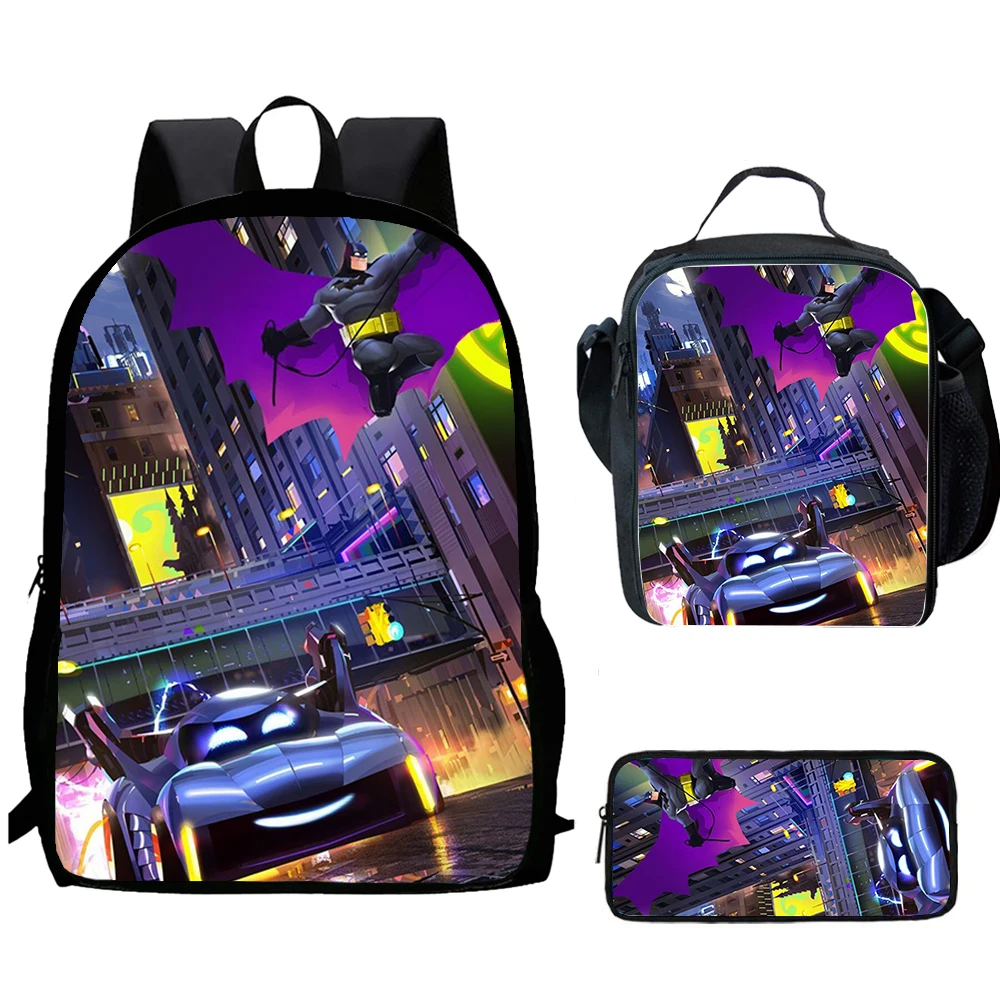 2025 nouvelle offre spéciale b-batwheels b-batman sac à dos d'école pour enfant avec sacs à déjeuner, sacs à c