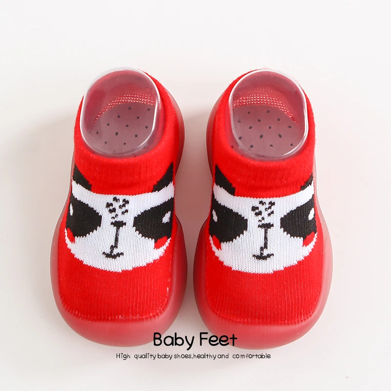 Bébé chaussettes chaussures garçon fille mode enfant en bas âge chaussures anti-dérapant en caoutchouc souple 