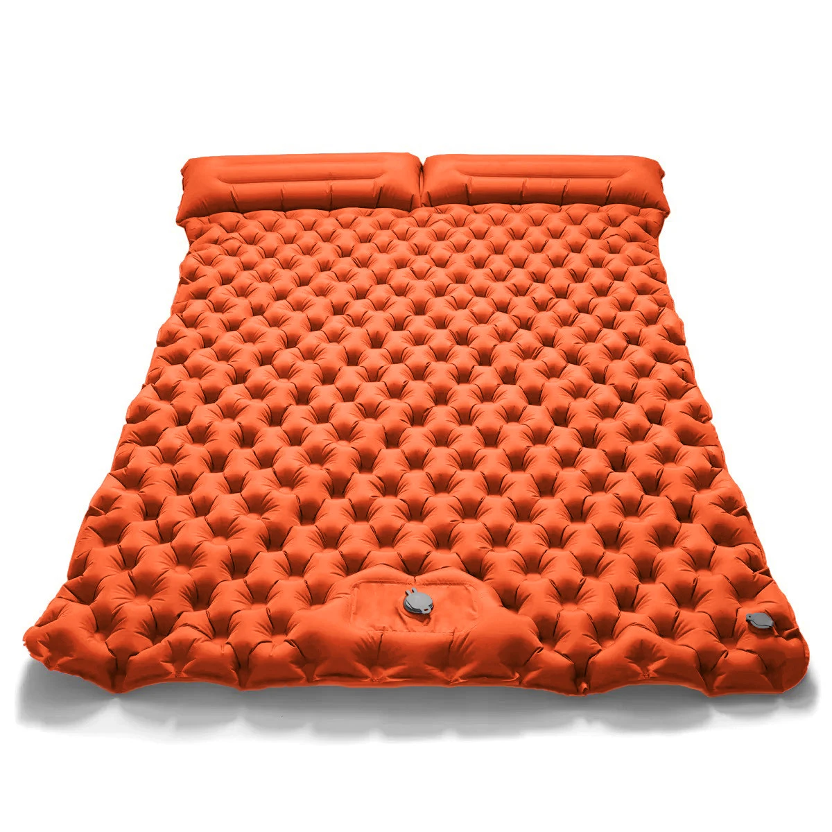 Matelas gonflable camping double coussin de couchage extérieur tapis de voyage imperméable orange portable et