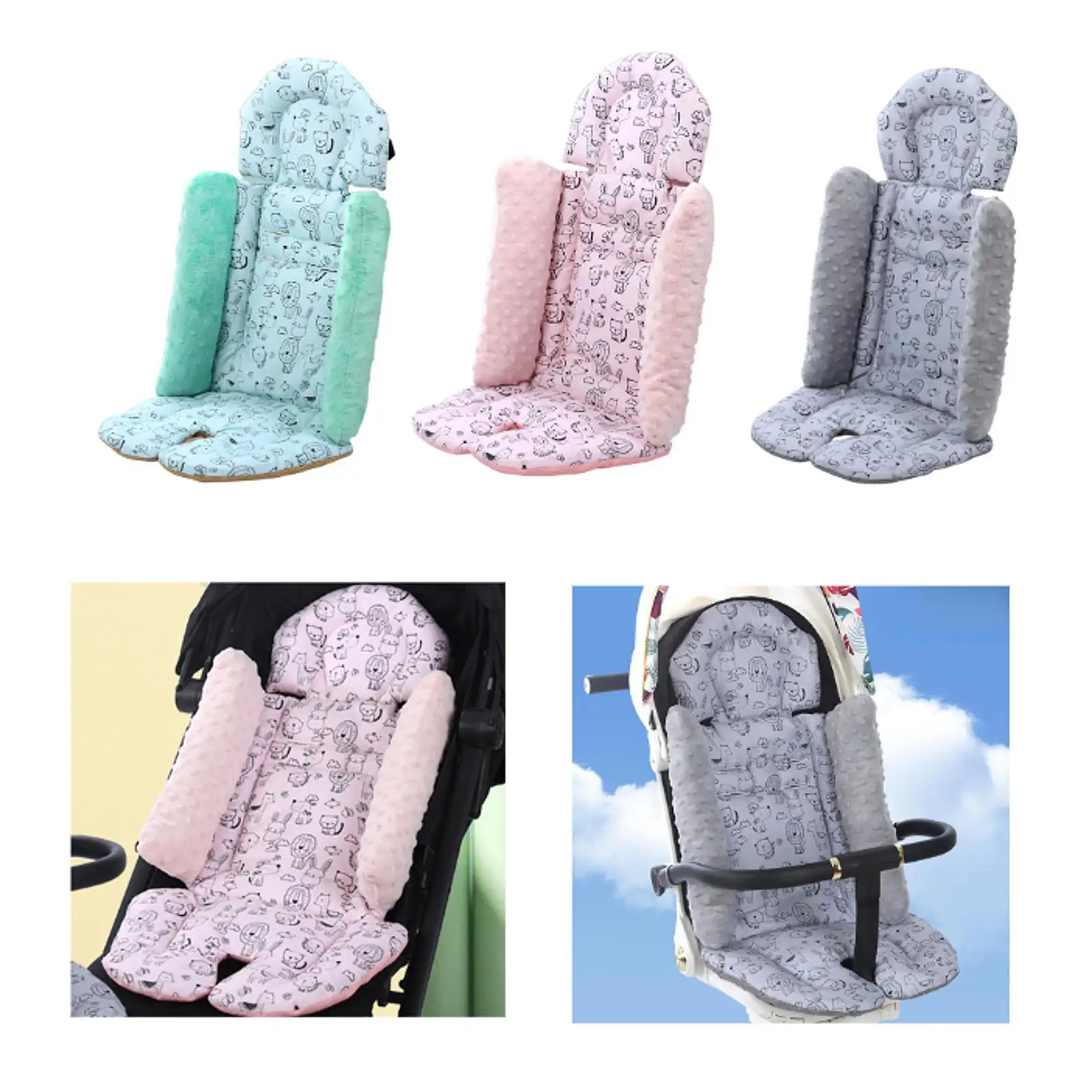 Coussin de poussette doux et confortable pour bébé rembourrage antidérapant housses en tissu doux pour pousset