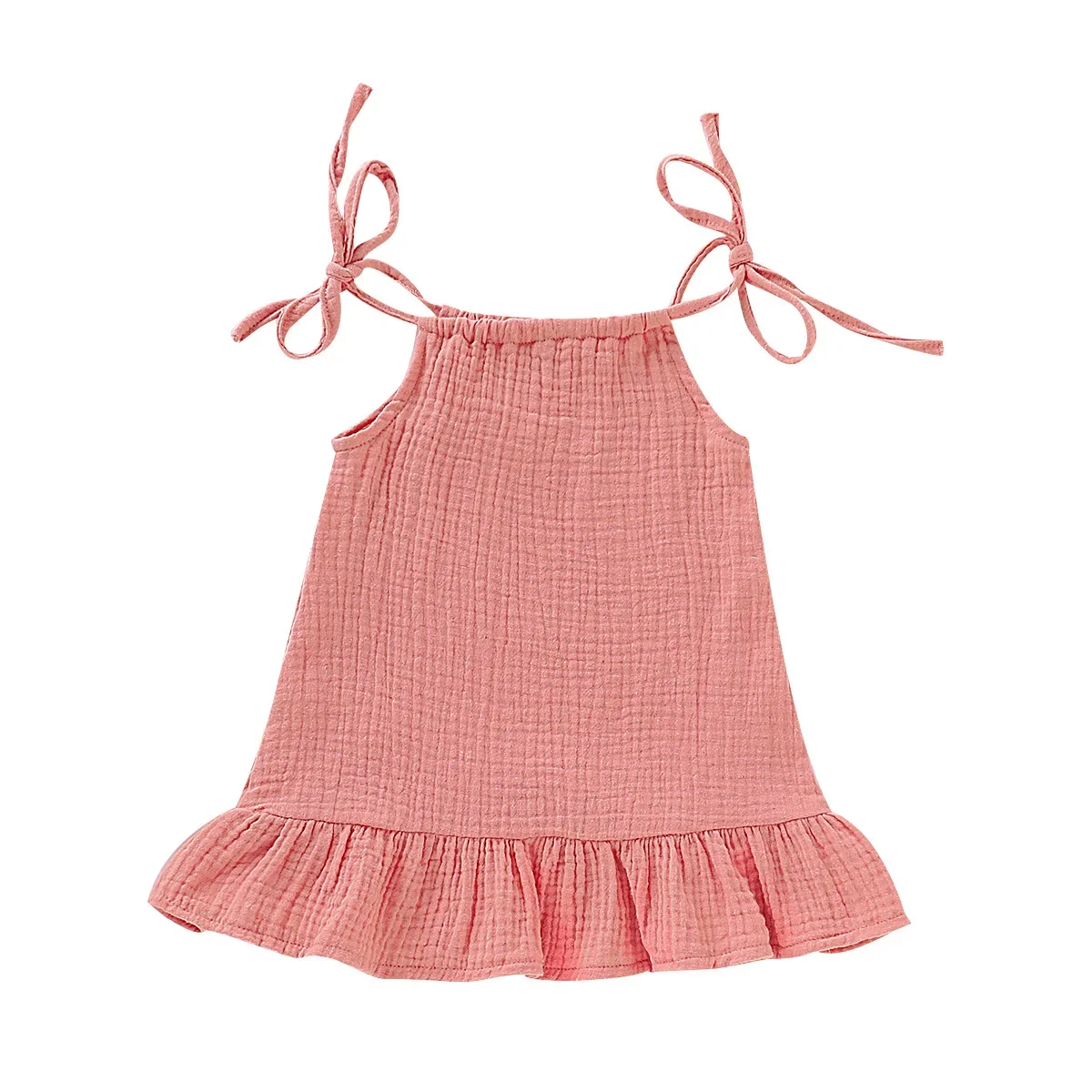 Robe d'été pour bébé fille en mousseline de coton sans manches à