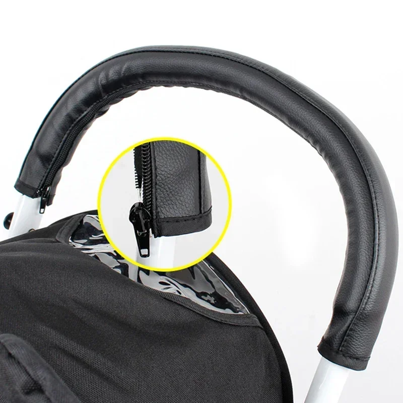 Poignée de poussette en cuir PU housse de protection accessoires bébé confort et sécurité