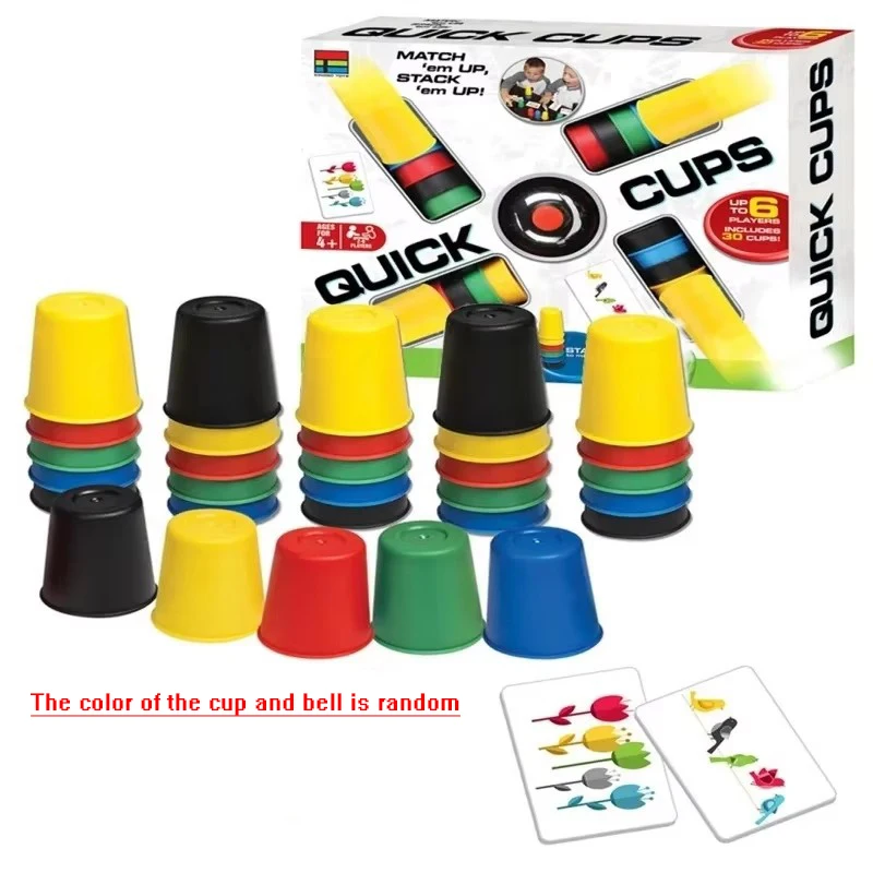 Jeu de bureau Quick Cups empilage tasse couleur compétition enfants 4 accessoire éveil fun multijoueur cadeau 