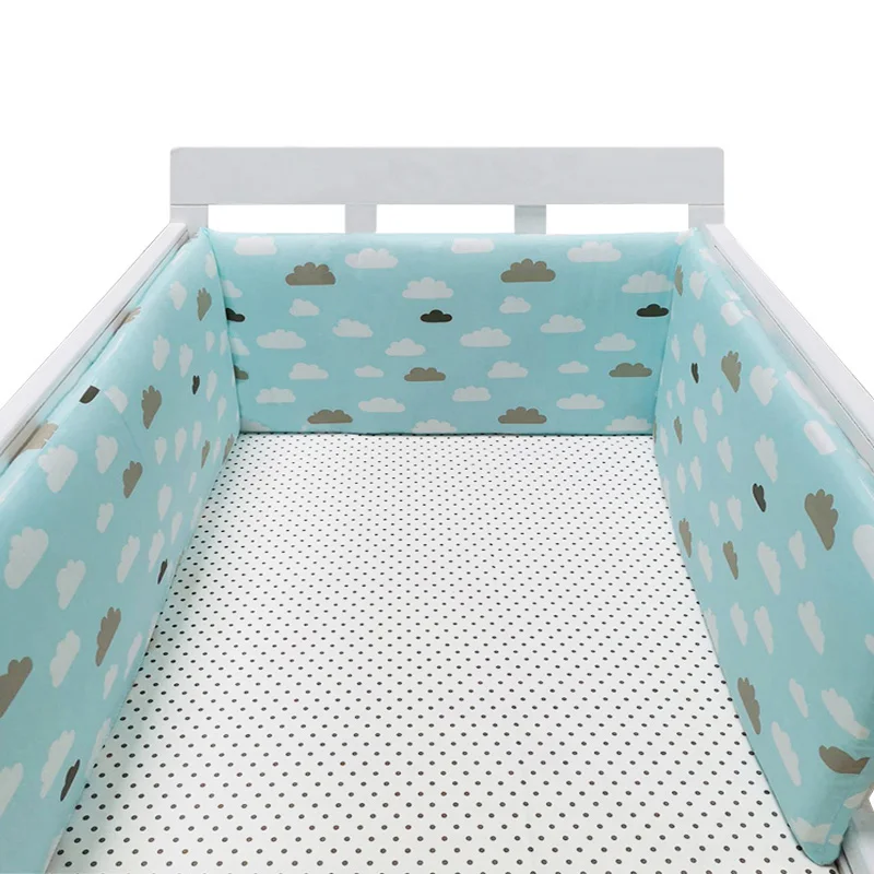 Tour de lit bébé rembourré design nuageux coton hypoallergénique protection lit accessoire chambre bébé nouvea