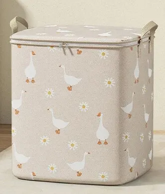 Panier de rangement pour bébé motif canard et fleur tissu durable idéal pour chambre salon et jouets design mo