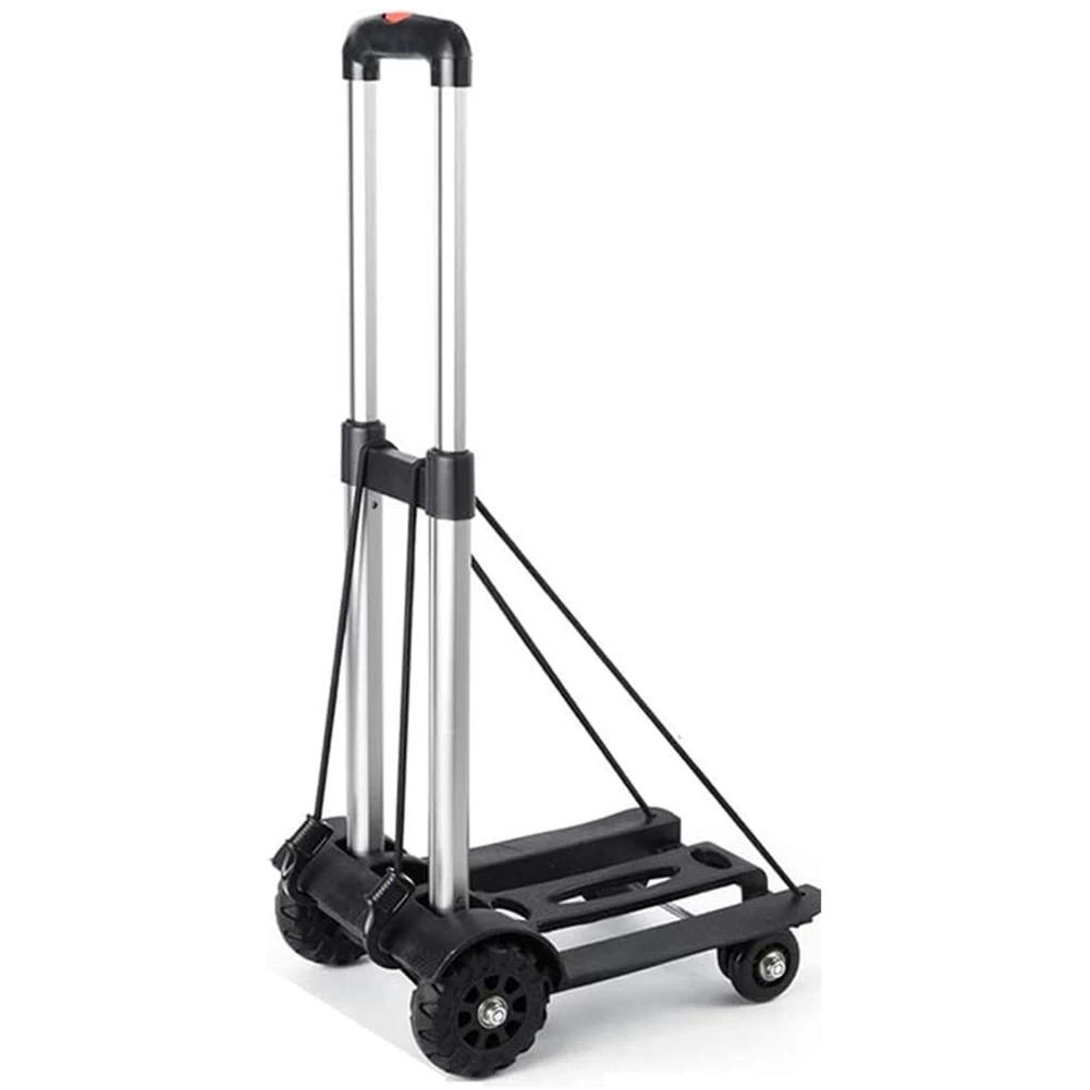 Camion à main pliant, chariot utilitaire de Construction solide à 4 roues avec tige télescopique en aluminium,