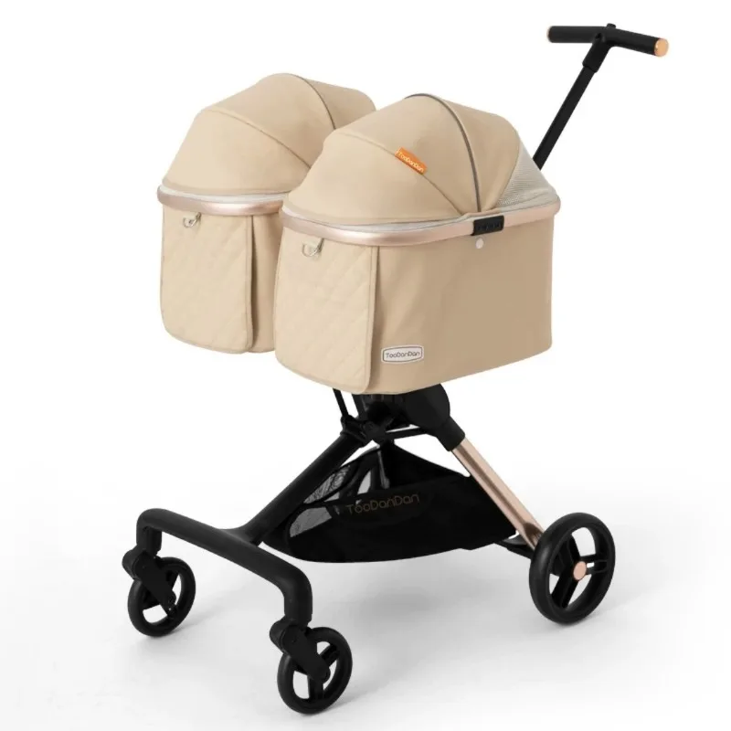 Poussette double pliable moderne pour bébés jumeaux 2 places design élégant large facile à manœuvrer idéale po
