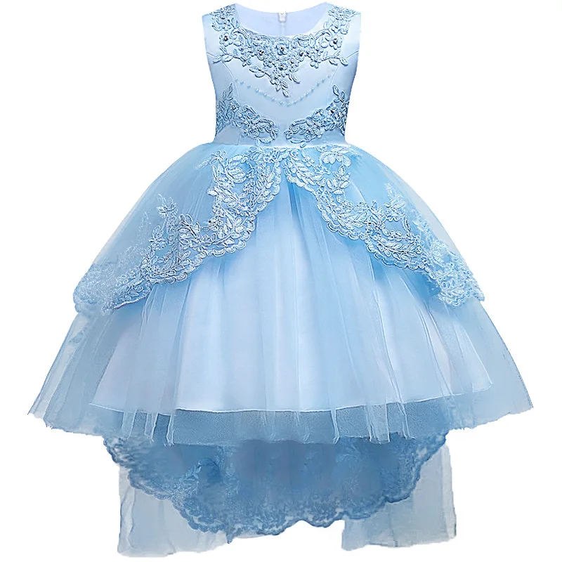 Robe princesse été fille robe tulle bouffant train robe anniversaire