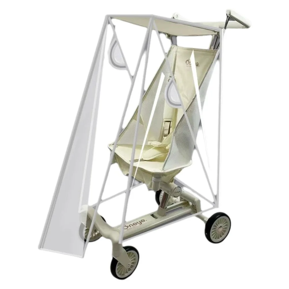 Parapluie transparent pour poussette bébé housse imperméable protection coupevent poche voyage style gris élég