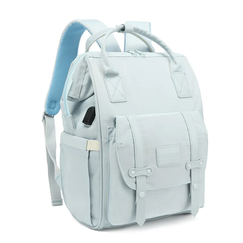 Sac à dos bébé maman grande capacité étanche sac de maternité poussette voyage style moderne bleu pastel confo